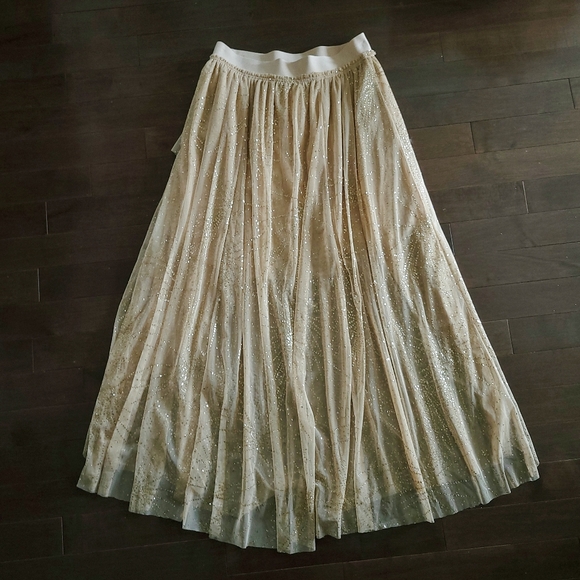 Free People Balletcore Can't Stop The Feeling Star Sparkle Tule Midi Skirt - Picture 11 of 12